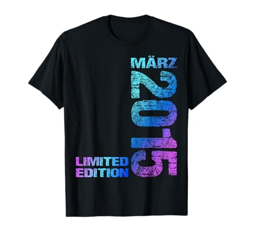 März 2015 Junge Mädchen 10. Geburtstag Limited Edition 10 T-Shirt von Lustige Geschenke zum 10. Geburtstag 2015