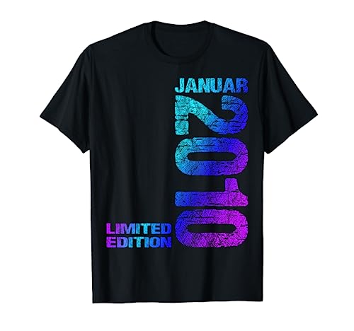 Januar 2010 Junge Mädchen 14. Geburtstag Limited Edition 14 T-Shirt von Lustige Geschenke zum 14. Geburtstag 2010