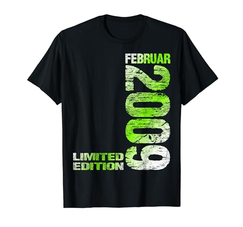 Februar 2009 Junge Mädchen 15. Geburtstag Limited Edition 15 T-Shirt von Lustige Geschenke zum 15. Geburtstag 2009