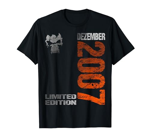 Dezember 2007 Junge Mädchen 17. Geburtstag Limited Edition T-Shirt von Lustige Geschenke zum 17. Geburtstag 2007