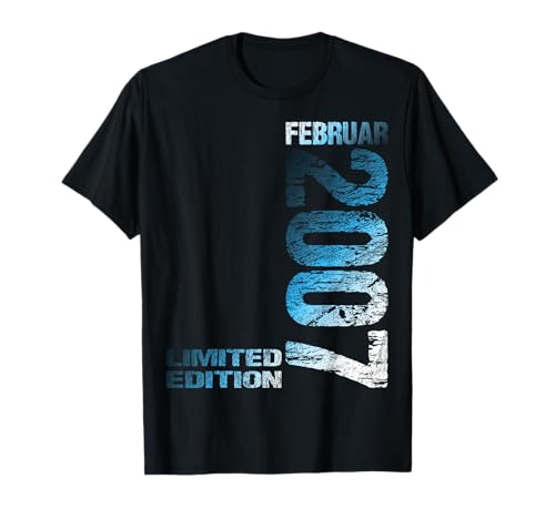 Februar 2007 Junge Mädchen 18. Geburtstag Limited Edition 18 T-Shirt von Lustige Geschenke zum 18. Geburtstag 2007