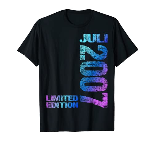 Juli 2007 Junge Mädchen 17. Geburtstag Limited Edition 17 T-Shirt von Lustige Geschenke zum 17. Geburtstag 2007