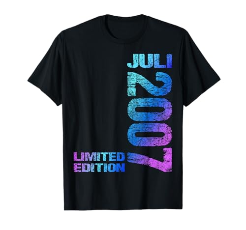 Juli 2007 Junge Mädchen 18. Geburtstag Limited Edition 18 T-Shirt von Lustige Geschenke zum 18. Geburtstag 2007