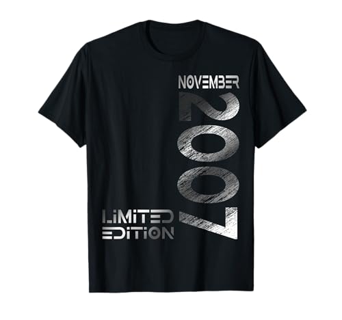 November 2007 Junge Mädchen 18. Geburtstag Limited Edition T-Shirt von Lustige Geschenke zum 18. Geburtstag 2007