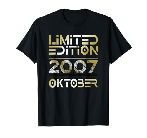 Oktober 2007 Junge Mädchen 18. Geburtstag Limited Edition T-Shirt von Lustige Geschenke zum 18. Geburtstag 2007