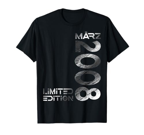 Limited Edition März 2008 Junge Mädchen 17. Geburtstag T-Shirt von Lustige Geschenke zum 17. Geburtstag 2008