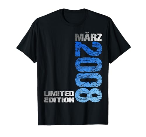 Limited Edition März 2008 Junge Mädchen 17. Geburtstag T-Shirt von Lustige Geschenke zum 17. Geburtstag 2008