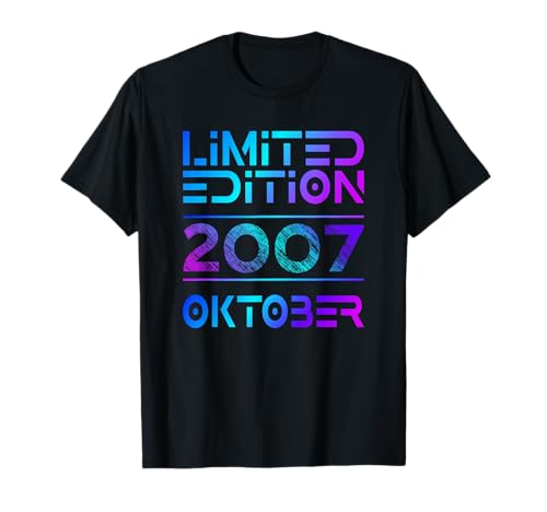 Limited Edition Oktober 2007 Junge Mädchen 18. Geburtstag T-Shirt von Lustige Geschenke zum 18. Geburtstag 2007
