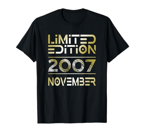 November 2007 Junge Mädchen 18. Geburtstag Limited Edition T-Shirt von Lustige Geschenke zum 18. Geburtstag 2007