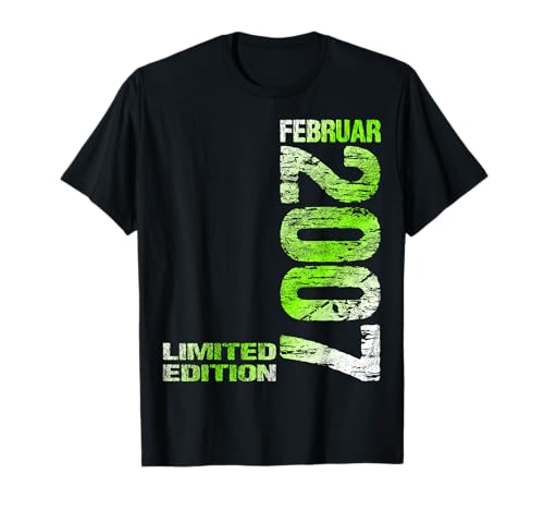 Februar 2007 Junge Mädchen 18. Geburtstag Limited Edition 18 T-Shirt von Lustige Geschenke zum 18. Geburtstag 2007
