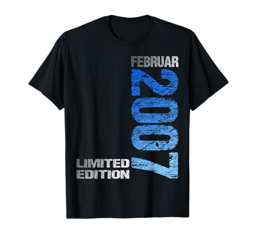 Februar 2007 Junge Mädchen 18. Geburtstag Limited Edition T-Shirt von Lustige Geschenke zum 18. Geburtstag 2007