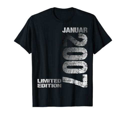 Januar 2007 Junge Mädchen 18. Geburtstag Limited Edition 18 T-Shirt von Lustige Geschenke zum 18. Geburtstag 2007