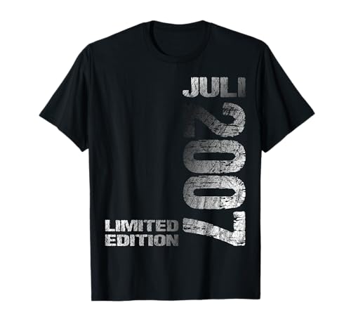 Juli 2007 Junge Mädchen 18. Geburtstag Limited Edition 18 T-Shirt von Lustige Geschenke zum 18. Geburtstag 2007