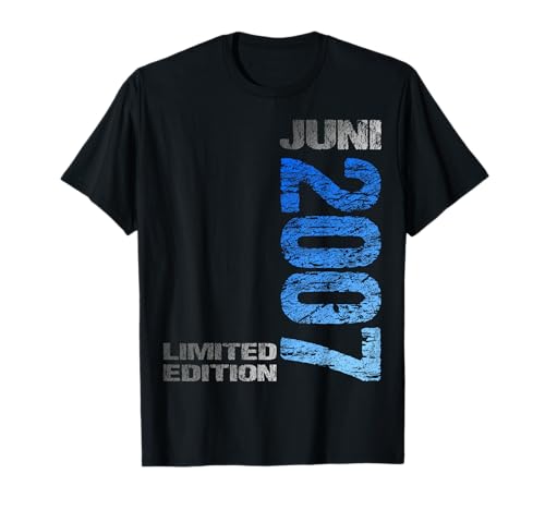 Juni 2007 Junge Mädchen 18. Geburtstag Limited Edition 18 T-Shirt von Lustige Geschenke zum 18. Geburtstag 2007