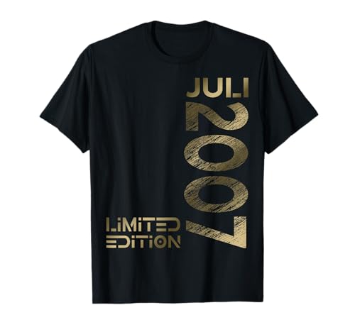 Limited Edition Juli 2007 Junge Mädchen 18. Geburtstag T-Shirt von Lustige Geschenke zum 18. Geburtstag 2007