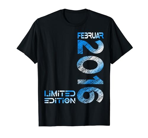 Februar 2016 Junge Mädchen 8. Geburtstag Limited Edition T-Shirt von Lustige Geschenke zum 8. Geburtstag 2016