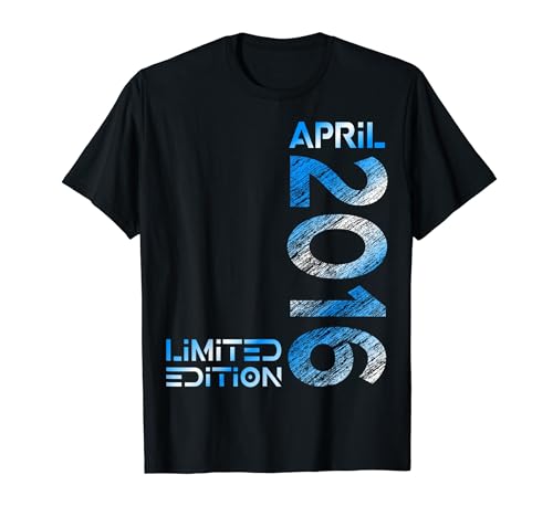 Limited Edition April 2016 Junge Mädchen 8. Geburtstag T-Shirt von Lustige Geschenke zum 8. Geburtstag 2016