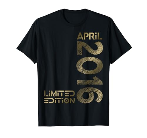 Limited Edition April 2016 Junge Mädchen 8. Geburtstag T-Shirt von Lustige Geschenke zum 8. Geburtstag 2016