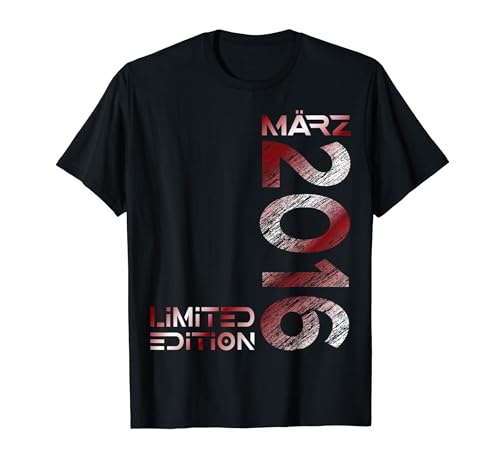 Limited Edition März 2016 Junge Mädchen 8. Geburtstag T-Shirt von Lustige Geschenke zum 8. Geburtstag 2016