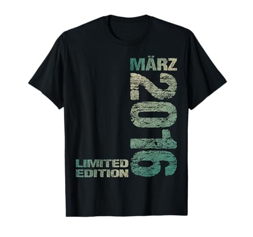 März 2016 Junge Mädchen 8. Geburtstag Limited Edition 8 T-Shirt von Lustige Geschenke zum 8. Geburtstag 2016