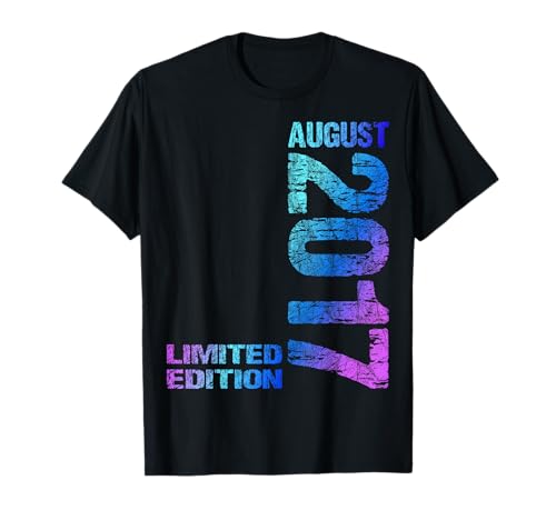 August 2017 Junge Mädchen 8. Geburtstag Limited Edition T-Shirt von Lustige Geschenke zum 8. Geburtstag 2017