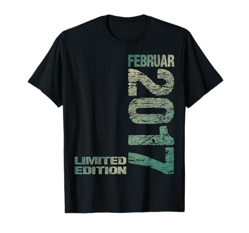 Februar 2017 Junge Mädchen 8. Geburtstag Limited Edition T-Shirt von Lustige Geschenke zum 8. Geburtstag 2017