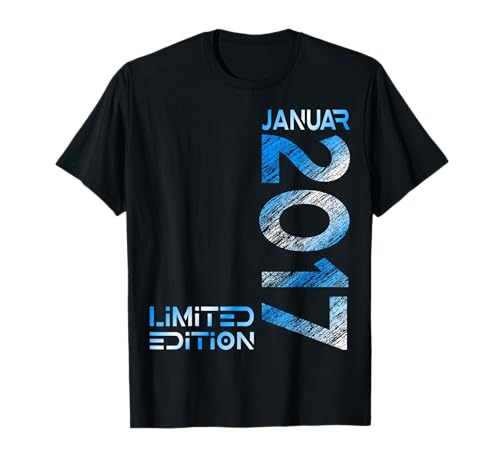 Januar 2017 Junge Mädchen 8. Geburtstag Limited Edition T-Shirt von Lustige Geschenke zum 8. Geburtstag 2017