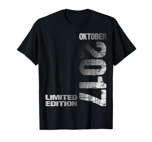Oktober 2017 Junge Mädchen 8. Geburtstag Limited Edition T-Shirt von Lustige Geschenke zum 8. Geburtstag 2017