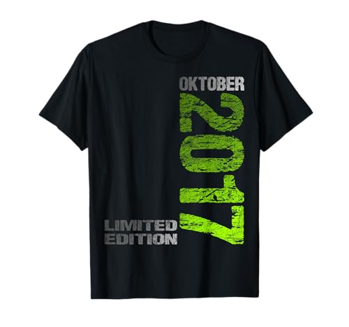 Oktober 2017 Junge Mädchen 8. Geburtstag Limited Edition T-Shirt von Lustige Geschenke zum 8. Geburtstag 2017