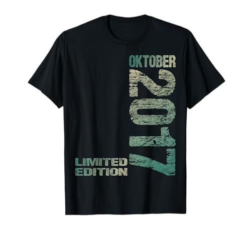 Oktober 2017 Junge Mädchen 8. Geburtstag Limited Edition T-Shirt von Lustige Geschenke zum 8. Geburtstag 2017