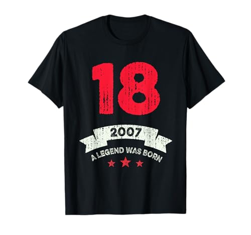 A Legend Was Born 2007 Teenager Mädchen Jungen 18 Geburtstag T-Shirt A Legend Was Born 2007 Teenager Mädchen Jungen 18 Geburtstag T-Shirt von Lustige Geschenkidee Deko 18. Geburtstag Mann Frau