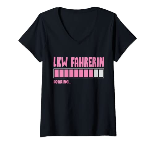 Damen Werdende LKW Fahrerin Beruf Ausbildung LKW-Führerschein Frau T-Shirt mit V-Ausschnitt Damen Werdende LKW Fahrerin Beruf Ausbildung LKW-Führerschein Frau T-Shirt mit V-Ausschnitt von Lustige Geschenkideen Für angehende LKW-Fahrerin