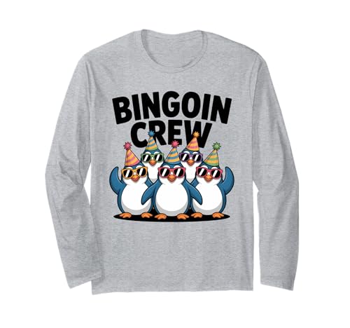 Lustiger Bingo Pinguin Spruch Damen Bingoin Crew Senioren Langarmshirt von Lustige Geschenkideen für Bingo Spieler
