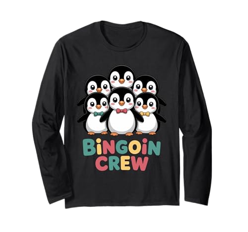 Lustiger Bingo Pinguin Spruch Damen Bingoin Crew Senioren Langarmshirt von Lustige Geschenkideen für Bingo Spieler