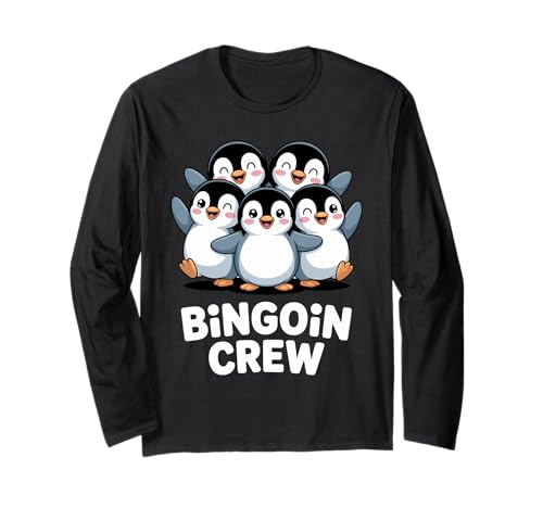 Lustiger Bingo Pinguin Spruch Damen Bingoin Crew Senioren Langarmshirt von Lustige Geschenkideen für Bingo Spieler