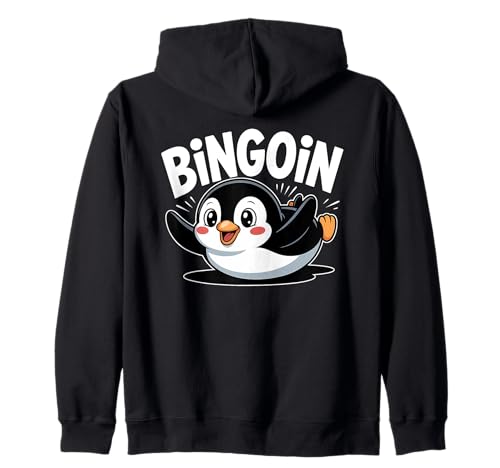 Lustiger Bingo Pinguin Spruch Damen Bingoin Senioren Kapuzenjacke von Lustige Geschenkideen für Bingo Spieler