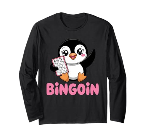 Lustiger Bingo Pinguin Spruch Damen Bingoin Senioren Langarmshirt von Lustige Geschenkideen für Bingo Spieler