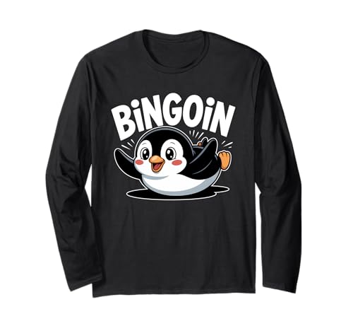 Lustiger Bingo Pinguin Spruch Damen Bingoin Senioren Langarmshirt von Lustige Geschenkideen für Bingo Spieler