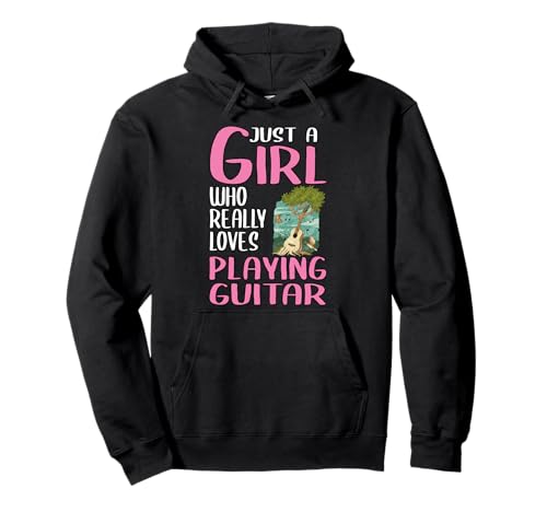 Damen Just A Girl Gitarre Geschenk Gitarre Pullover Hoodie Damen Just A Girl Gitarre Geschenk Gitarre Pullover Hoodie von Lustige Gitarre Geschenke Damen Mädchen