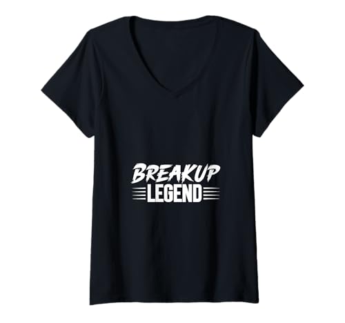 Damen Breakup Legend - Lustiges Single T-Shirt mit V-Ausschnitt von Lustige Glückliche Scheidung Designs