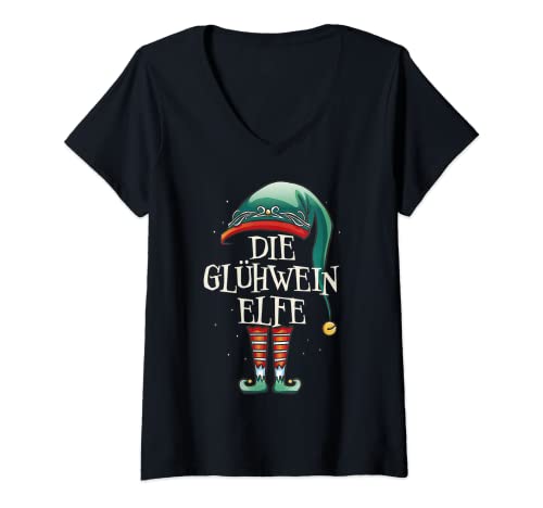 Damen Die Glühwein-Elfe lustiges Weihnachten Damen T-Shirt mit V-Ausschnitt Damen Die Glühwein-Elfe lustiges Weihnachten Damen T-Shirt mit V-Ausschnitt von Lustige Glühwein Weihnachten Geschenk