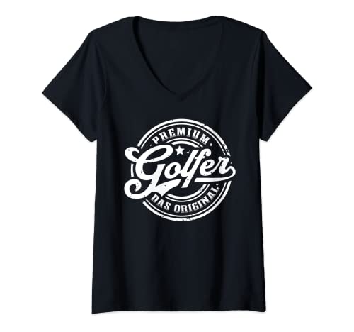 Damen Golfer Original Golfspieler Lustiges Golf T-Shirt mit V-Ausschnitt von Lustige Golf Geschenke für Golfspieler