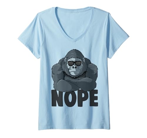 Damen Gorilla Kinder Herren T-Shirt mit V-Ausschnitt Damen Gorilla Kinder Herren T-Shirt mit V-Ausschnitt von Lustige Gorilla Geschenke
