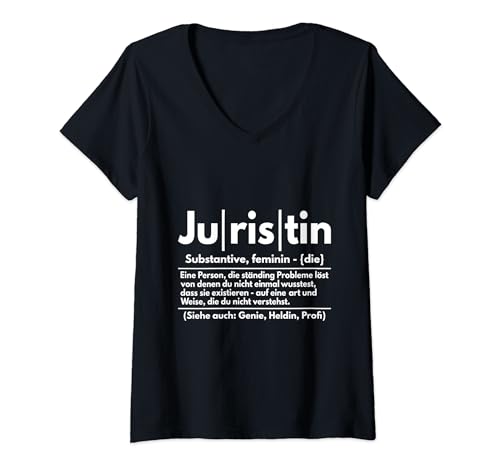Lustige Grafiken und Mehr Jurist Spruch Geschenk Rechtsanwalt Jura Studentenprüfung Gesche Damen T-Shirt mit V-Ausschnitt Schwarz Klein EU 34-36 Lustige Grafiken und Mehr Jurist Spruch Geschenk Rechtsanwalt Jura Studentenprüfung Gesche Damen T-Shirt mit V-Ausschnitt Schwarz Klein EU 34-36 von Lustige Grafiken und Mehr