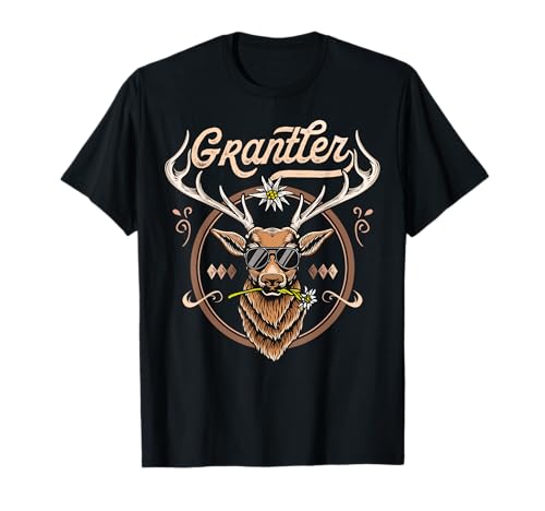 Trachtenshirt Grantler T-Shirt Herren bayrisch Trachten T-Shirt von Lustige Grantler T-Shirt mit Hirsch