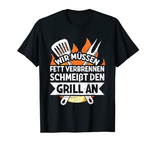 Herren Schmeißt Den Grill An Fett Verbrennen Grillmeister Grillen T-Shirt Herren Schmeißt Den Grill An Fett Verbrennen Grillmeister Grillen T-Shirt von Lustige Grill Sprüche Kleidung Für Grillmeister