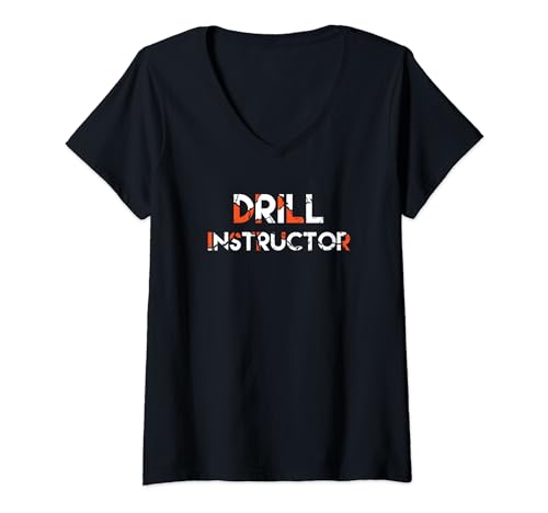 Damen Drill Instructor Bodybuilder Bodybuilding Workout Muskel T-Shirt mit V-Ausschnitt Damen Drill Instructor Bodybuilder Bodybuilding Workout Muskel T-Shirt mit V-Ausschnitt von Lustige Gym Fitness Herr Mann Dame Frau Sprüche