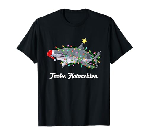 Frohe Hainachten Hai Kinder Jungs Weihnachten Ugly Christmas T-Shirt von Lustige Haifisch Winter & Weihnacht Kleidung