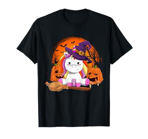 Süße Hexe Einhorn Halloween Witchy Unicorn Kürbis Mädchen T-Shirt Süße Hexe Einhorn Halloween Witchy Unicorn Kürbis Mädchen T-Shirt von Halloween Einhorn