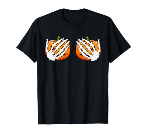 Lustig Skelett Hände Kürbis Fun Halloween Kostüm Damen T-Shirt Lustig Skelett Hände Kürbis Fun Halloween Kostüm Damen T-Shirt von Halloween Club